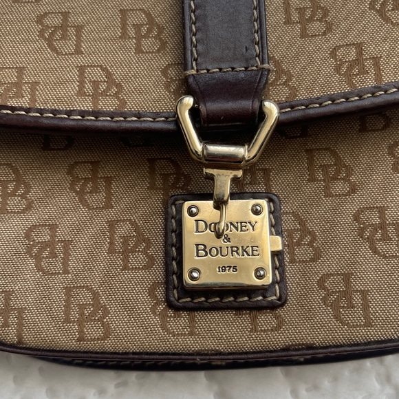 Dooney & Bourke Tan and Dark Brown Signature Wristlet - Picture 5 of 7